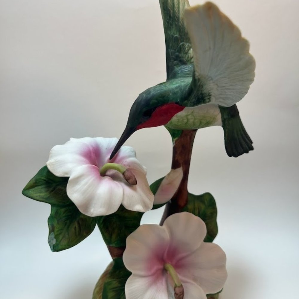 Vintage 1980's Gallery Originals Hummingburd & Flower Figurine